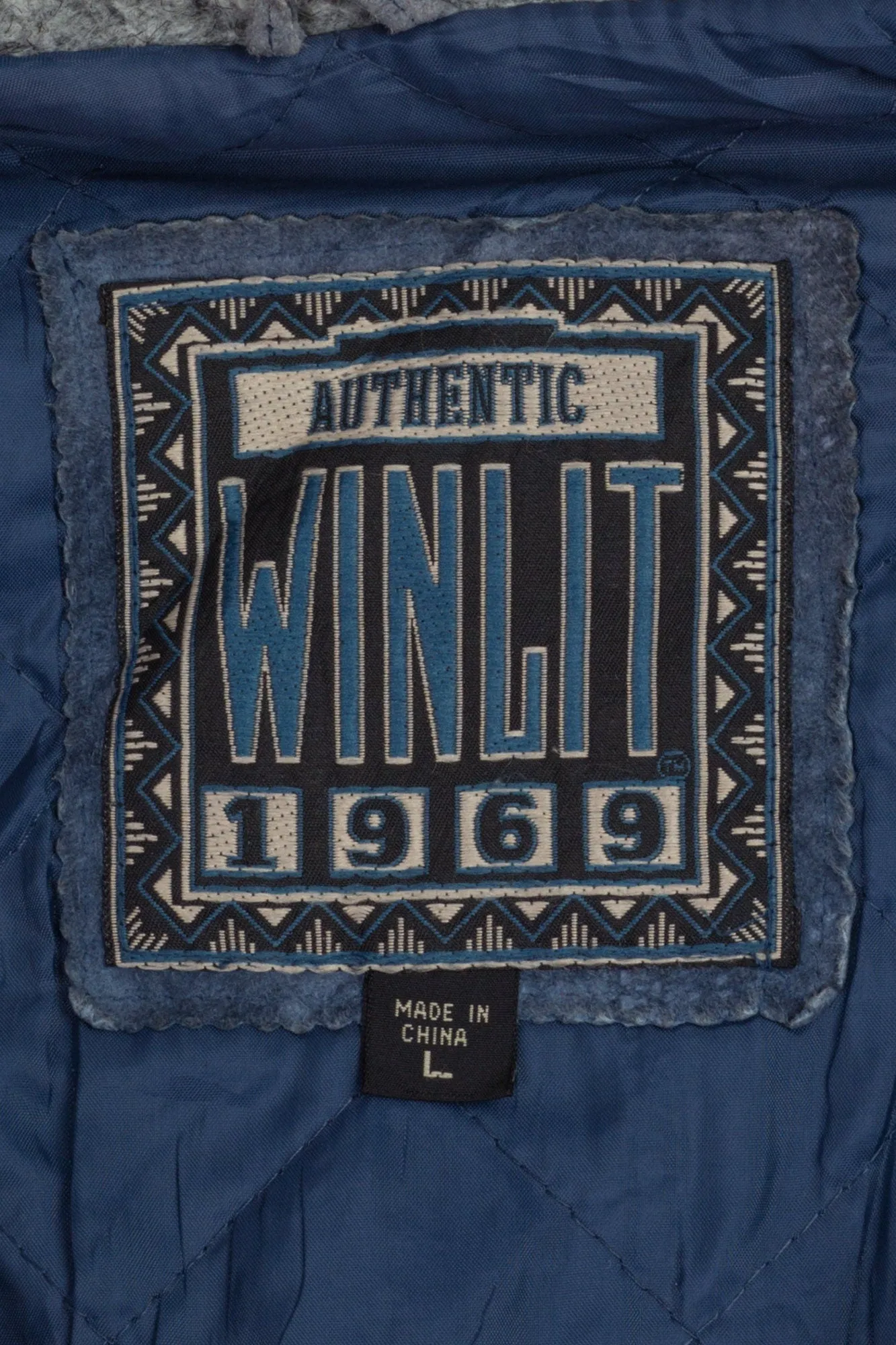 90s Blue Suede Southwestern Hooded Coat - Men's Large, Women's XL
