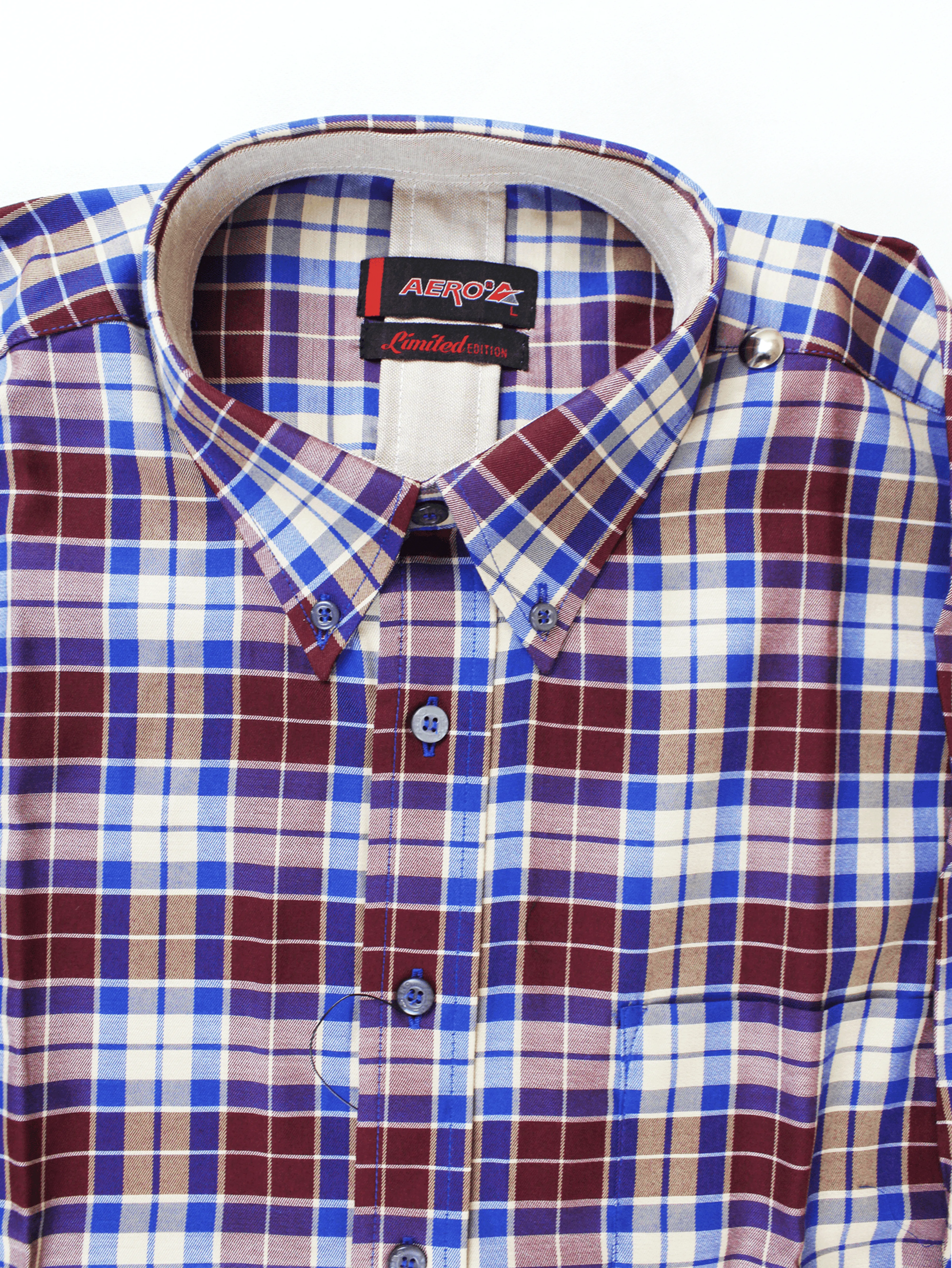 AERO LS Check Burgundy Shirt