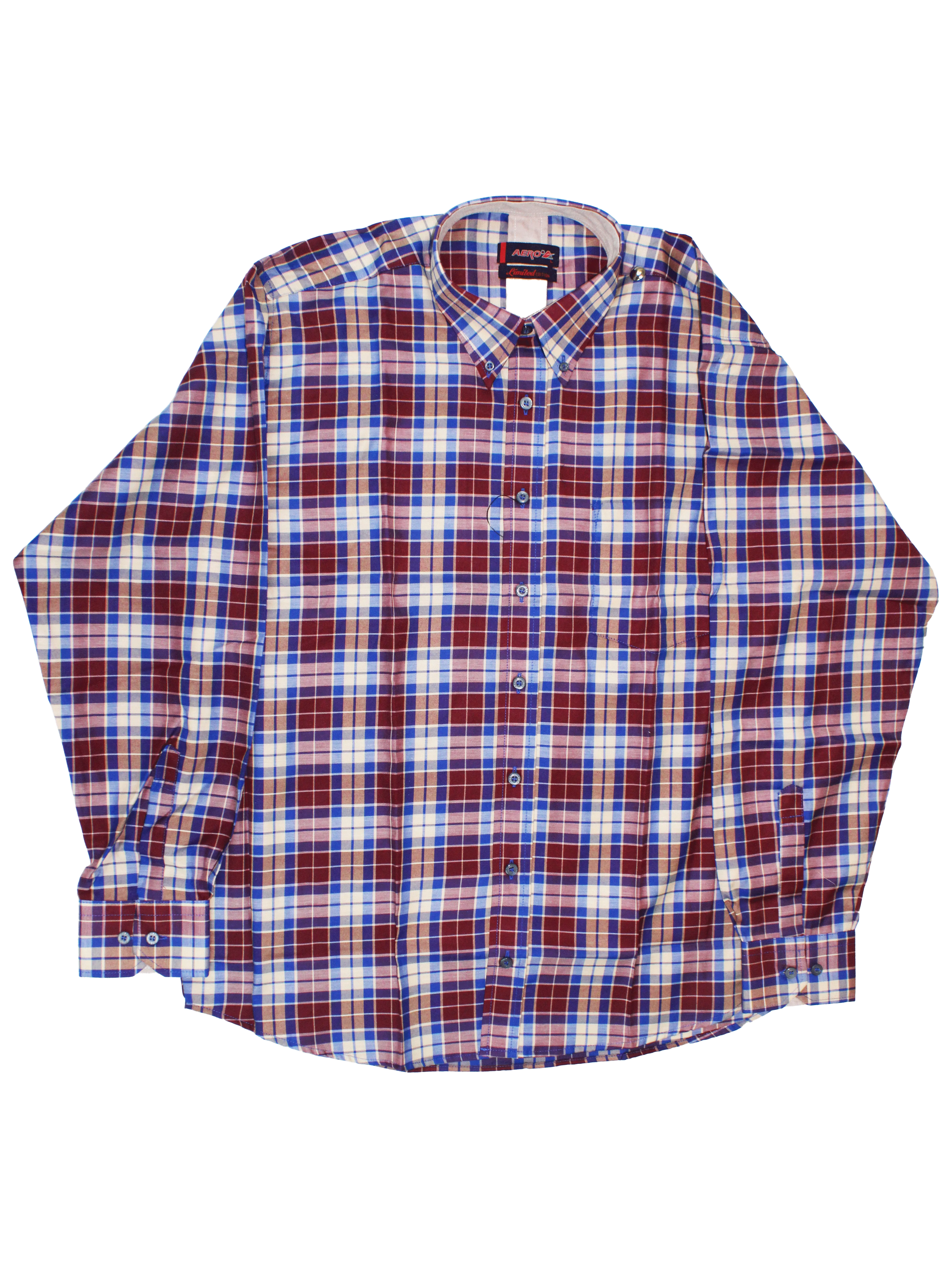 AERO LS Check Burgundy Shirt
