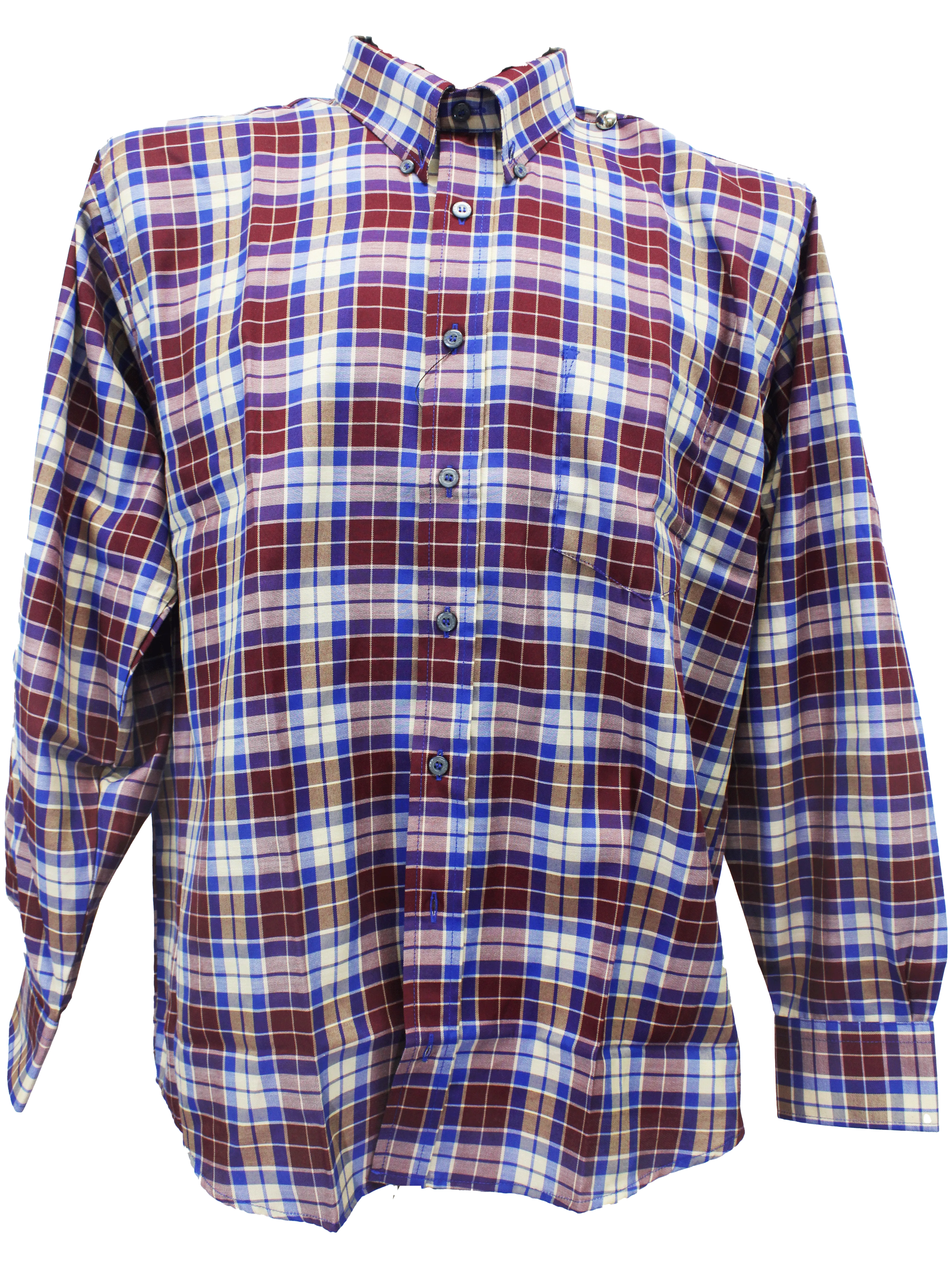 AERO LS Check Burgundy Shirt