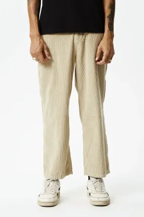 AFENDS Mens Pablo - Organic Corduroy Baggy Pants - Dark Ecru