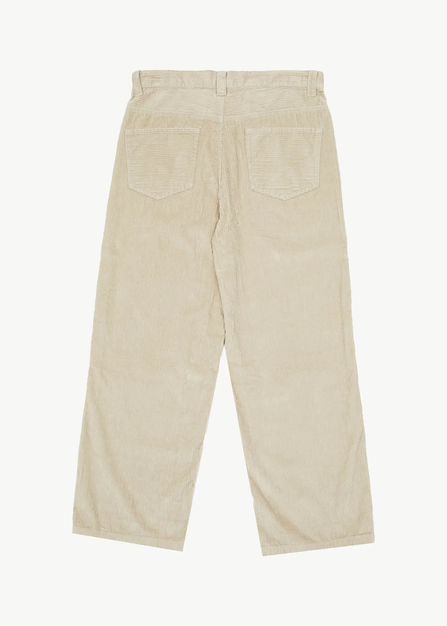 AFENDS Mens Pablo - Organic Corduroy Baggy Pants - Dark Ecru