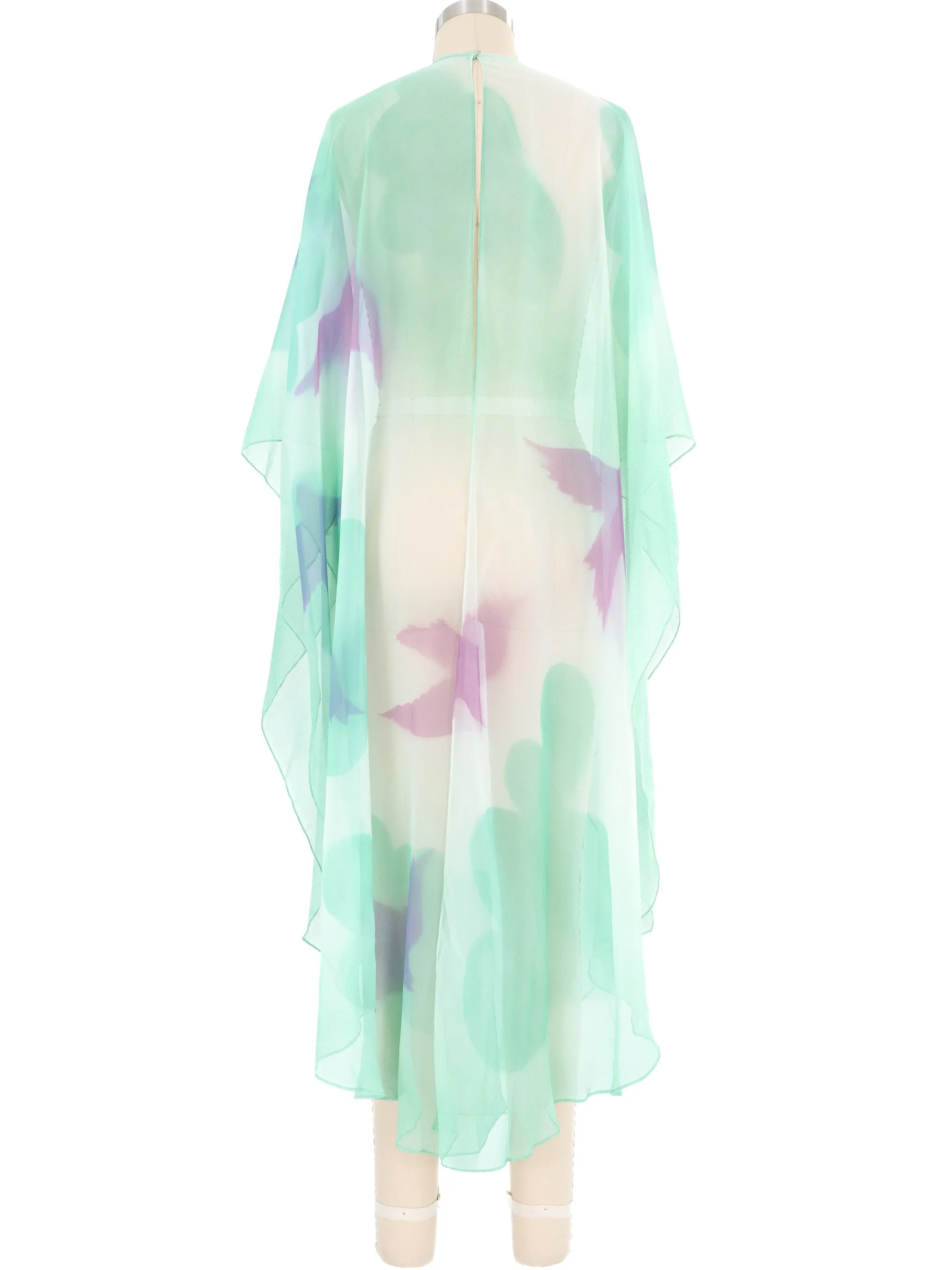 Airbrushed Dove Chiffon Cape