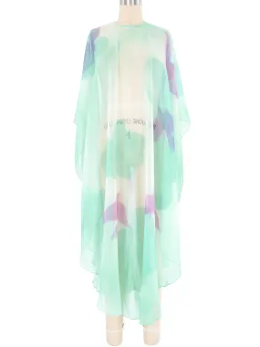 Airbrushed Dove Chiffon Cape