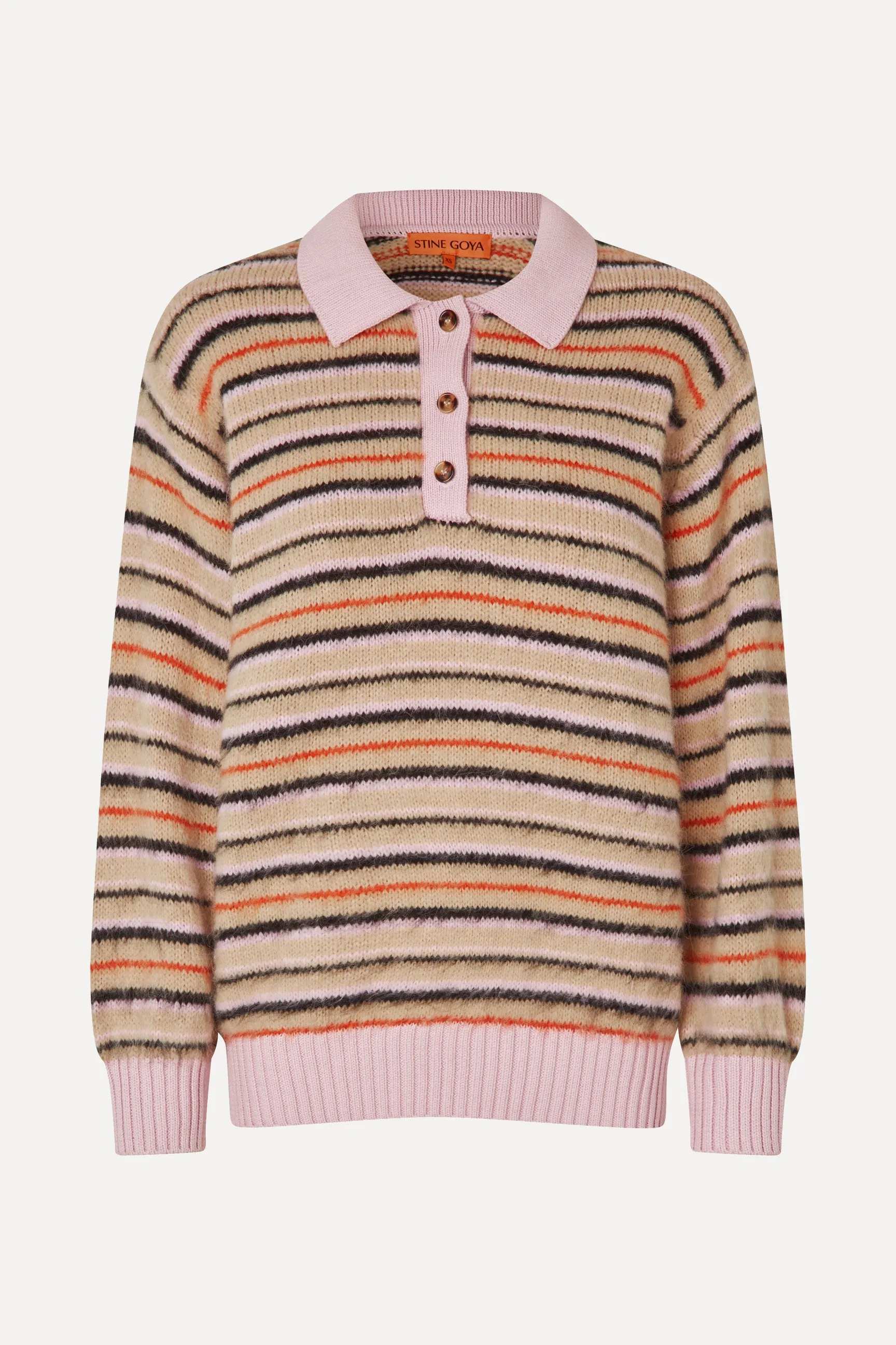Alpaca Cotton, Long Sleeve Knit Polo