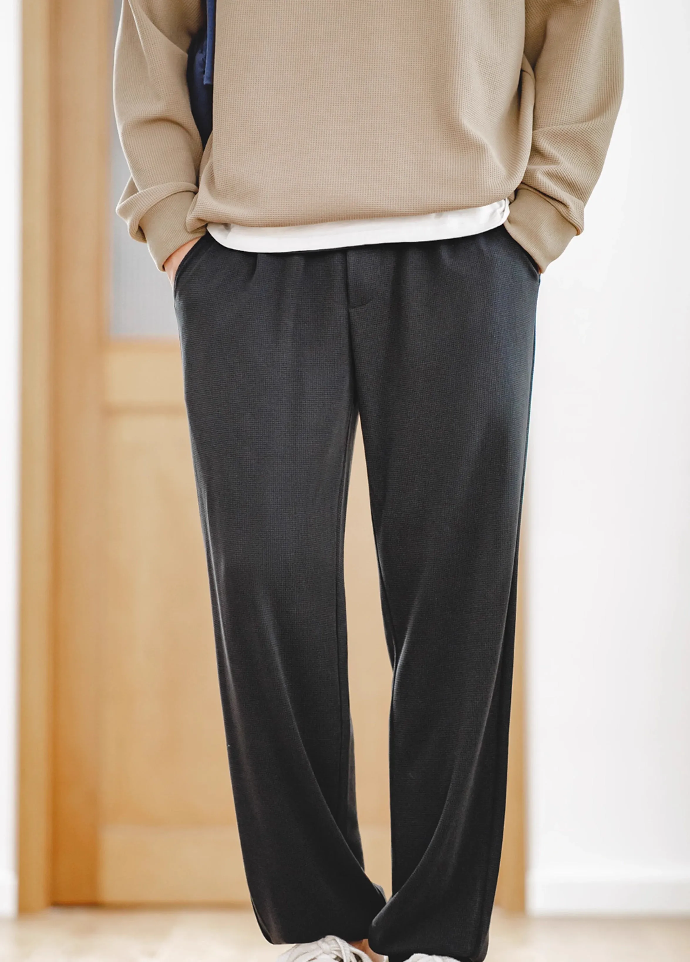 American Workwear Waffle Sweatpants Sports Drape Men's Trousers