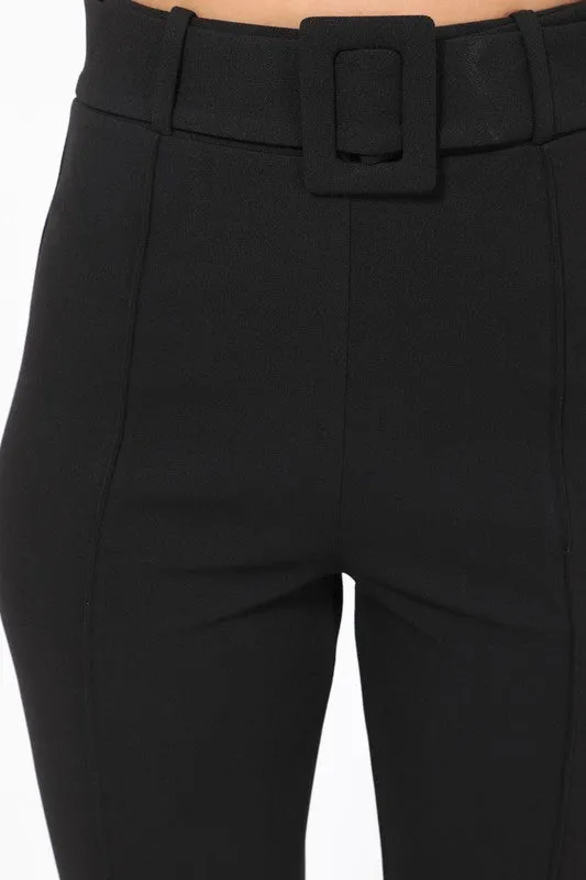 Ankle Tapered Buckle Belt Pants (Pick Color)