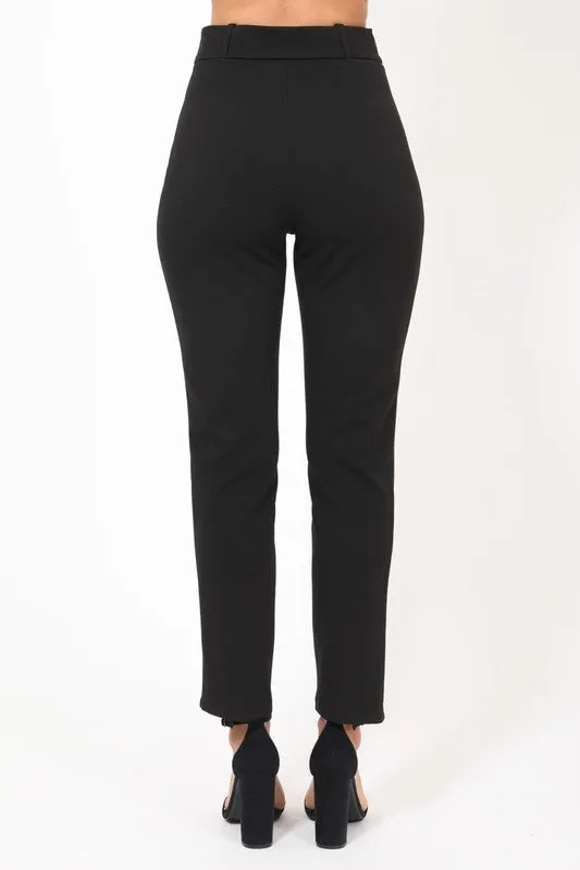 Ankle Tapered Buckle Belt Pants (Pick Color)