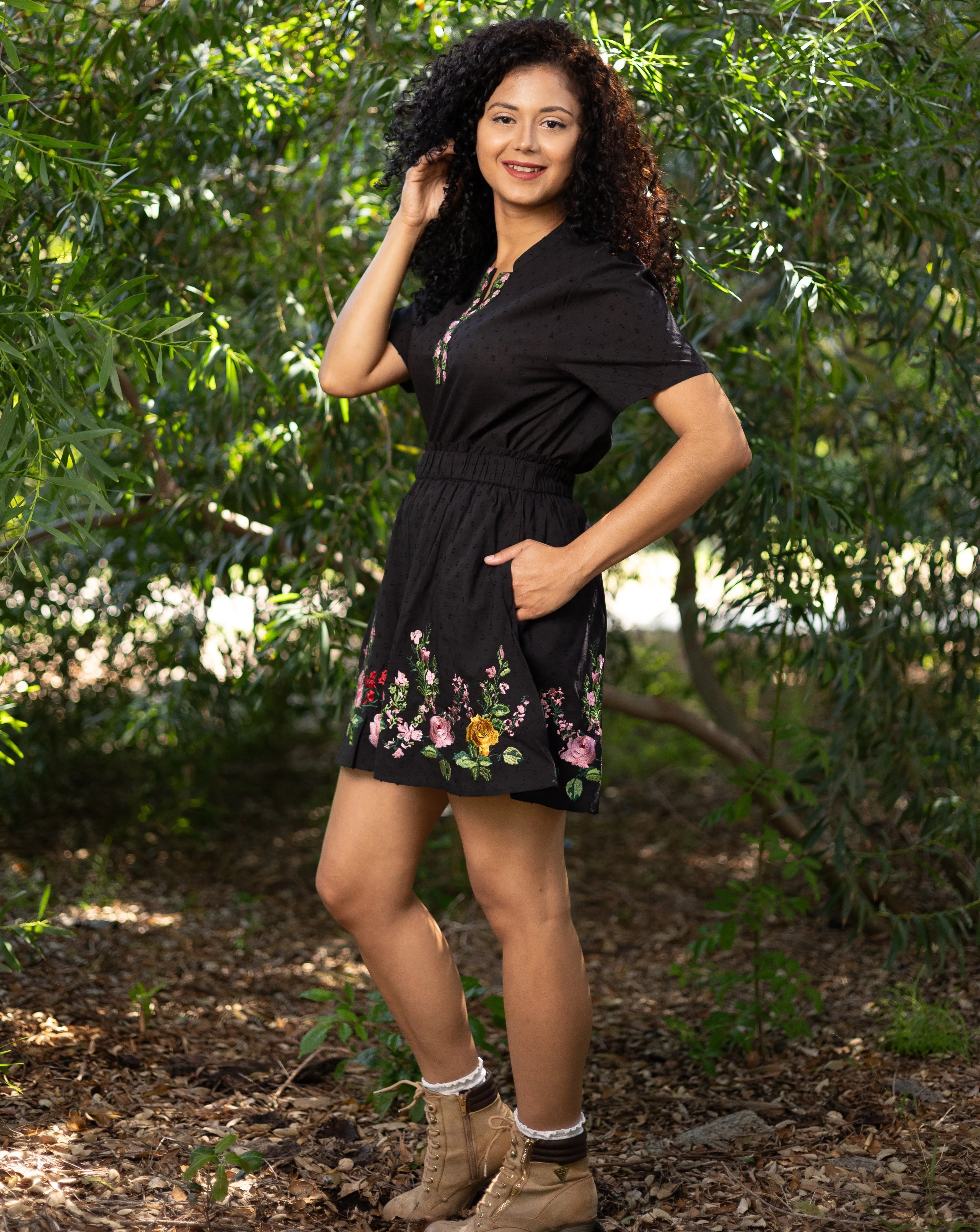 Anna Embroidered Roses Skirt
