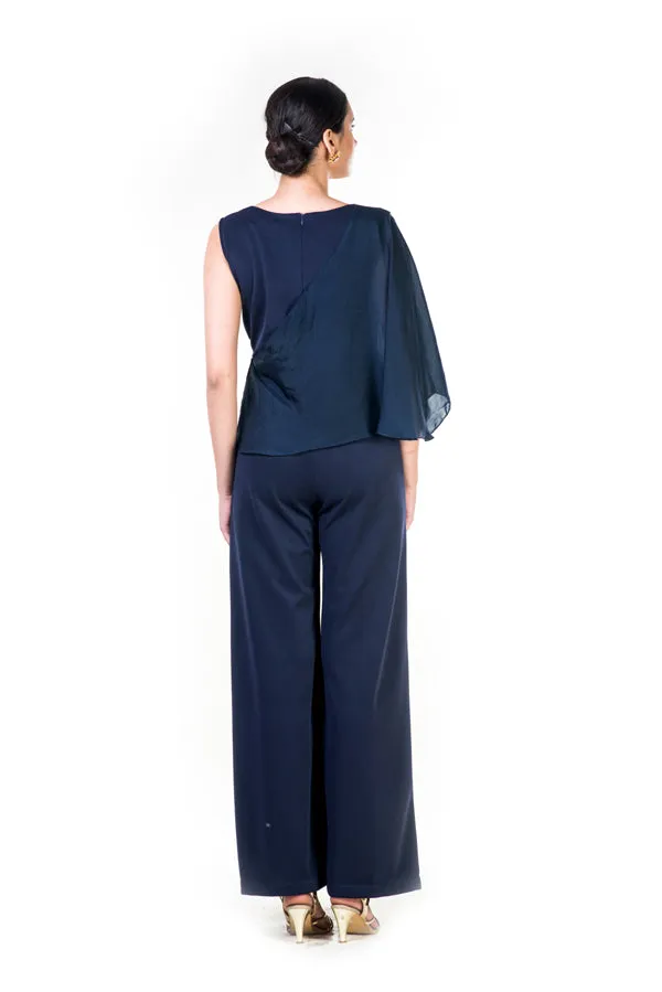 Anushree Agarwal Blue Cape Style Jumpsuit