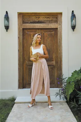 AZURE LONG SKIRT // PIGMENT COLOR WITH LAVISH LACE