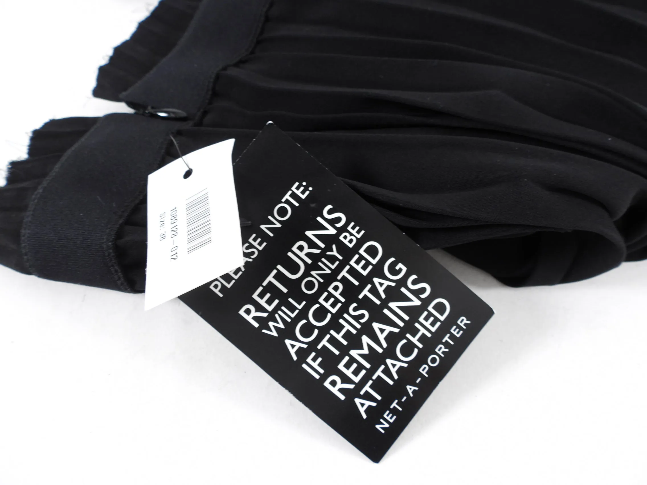 Balenciaga 2018 Black Flat Pleated midi Skirt with Logo Waistband - FR38 / S