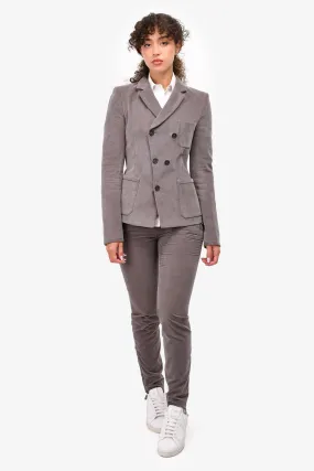 Balenciaga Brown Corduroy Double Breasted Blazer   Pants Set Size 38