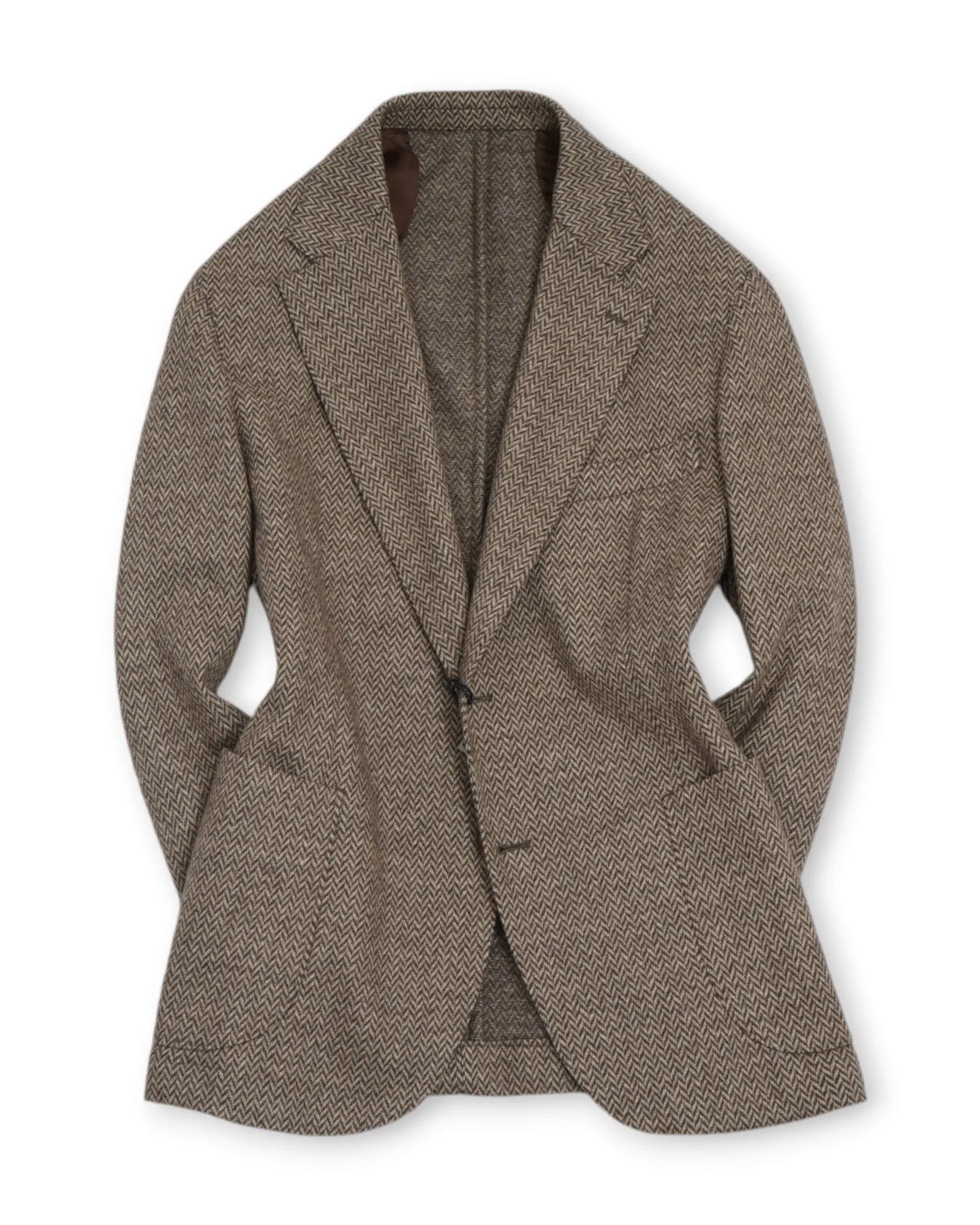 Barba Napoli - Brown/Beige Herringbone Sports Jacket 52