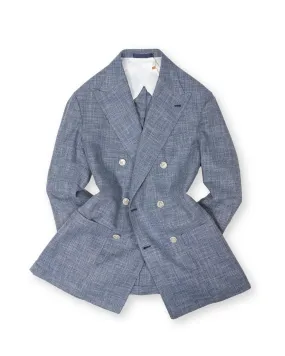 Barba Napoli - Ink Blue Virgin Cotton/Wool DB. Sports jacket 52