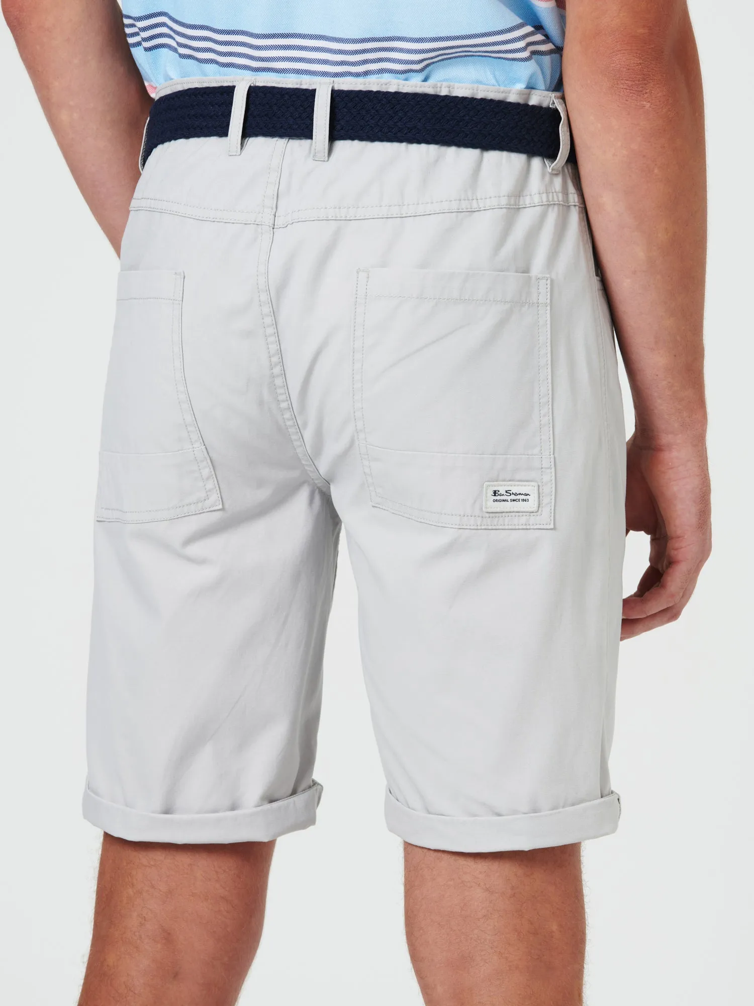 Ben Sherman Relaxed Fit 5 Pocket Walk Shorts - Aluminum