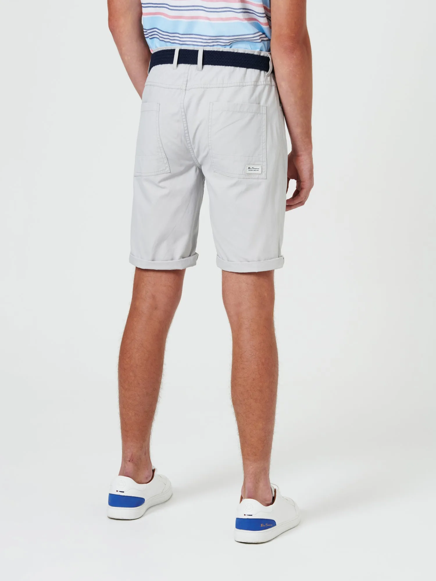 Ben Sherman Relaxed Fit 5 Pocket Walk Shorts - Aluminum