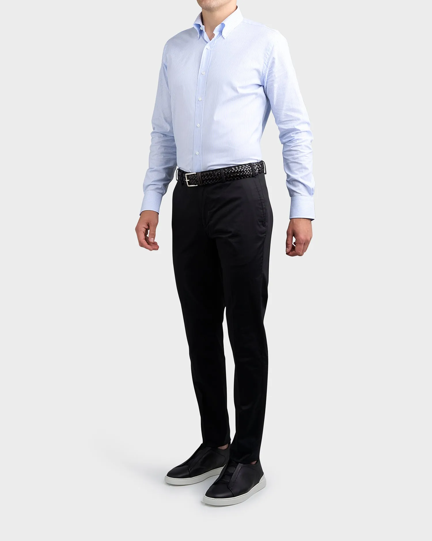 Black Cotton Tailored Fit Chinos