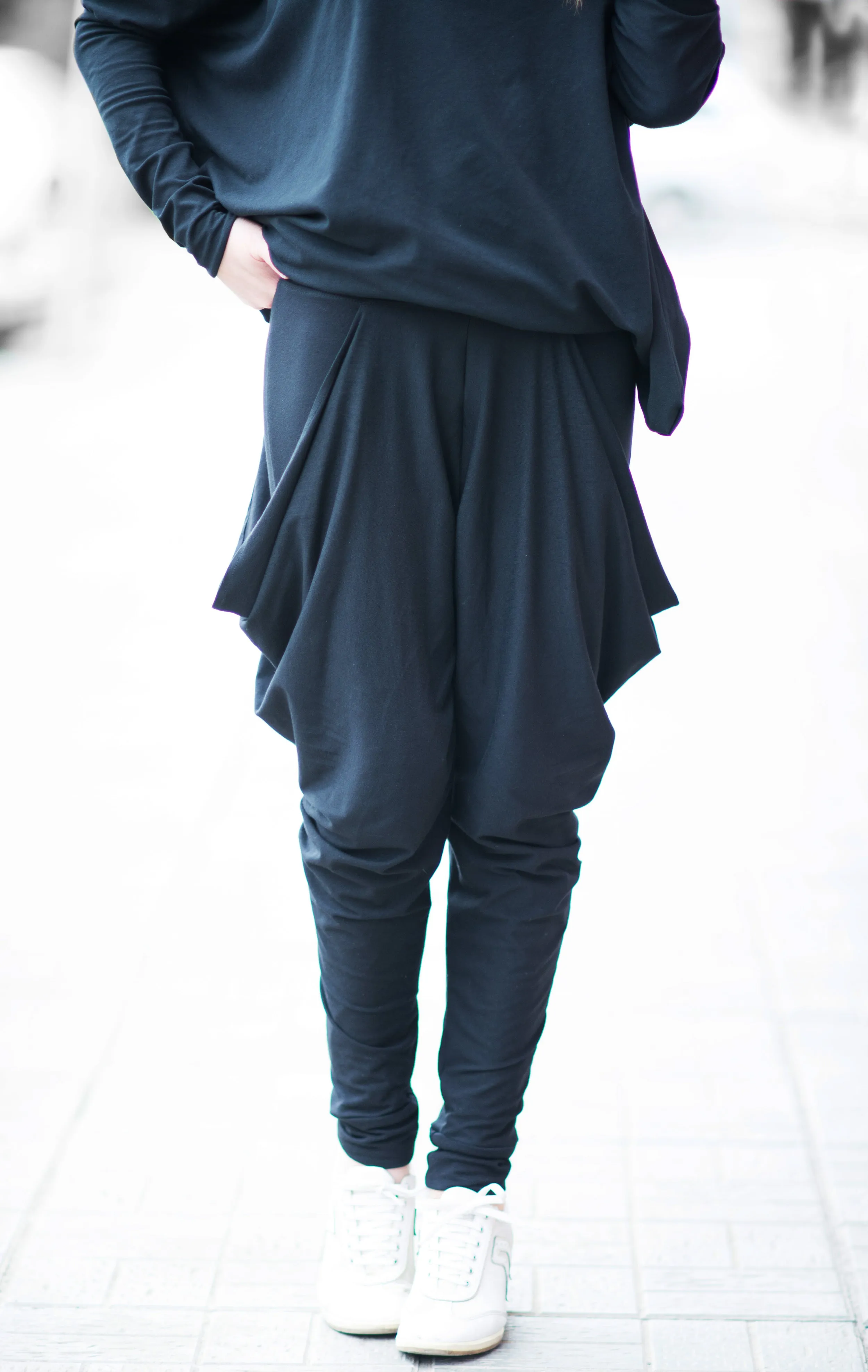 Black Jersey Pants by EUG Fashion
