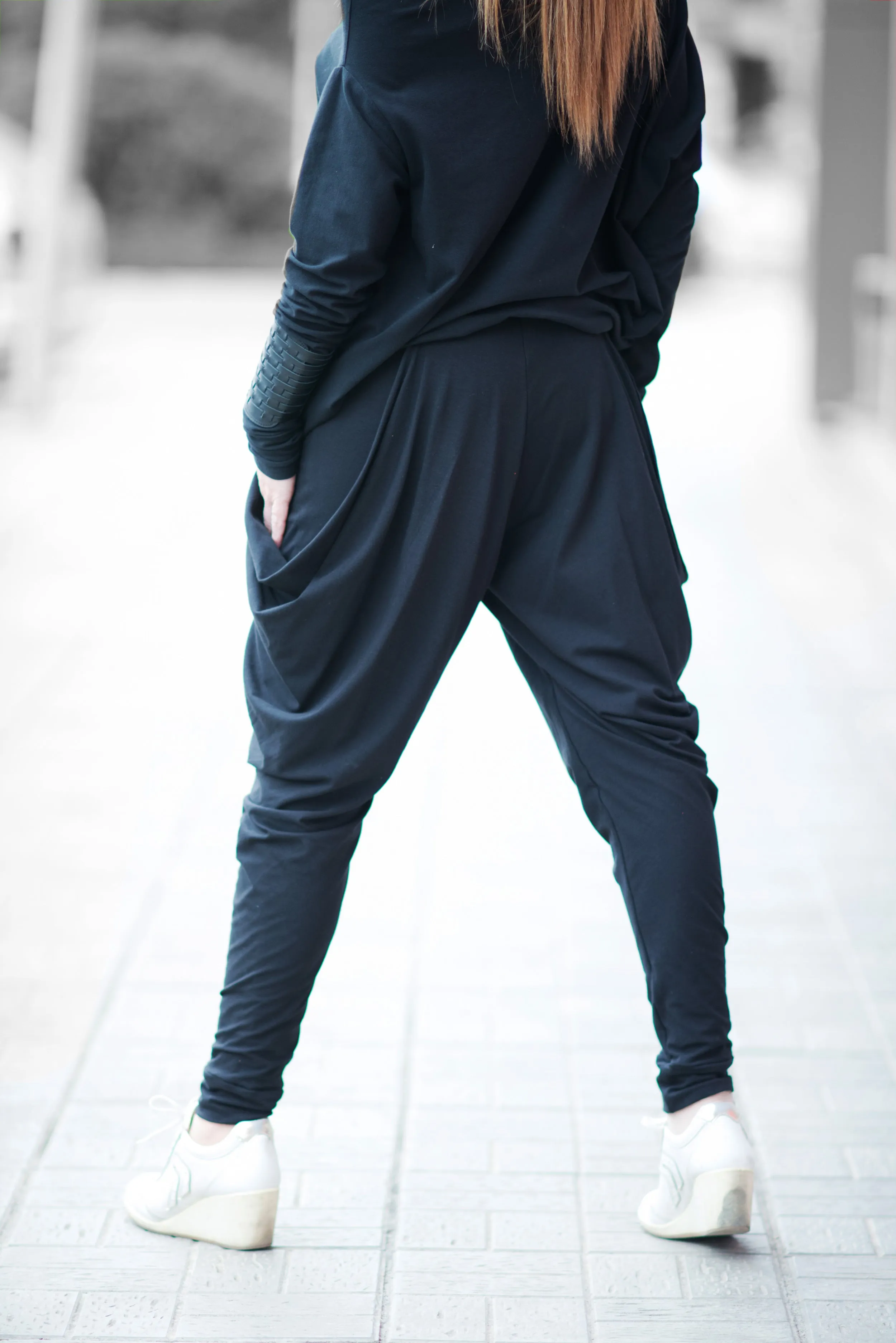 Black Jersey Pants by EUG Fashion