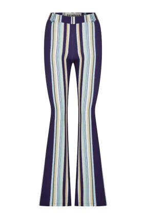 BLUE STRIPED FLARED PANTS