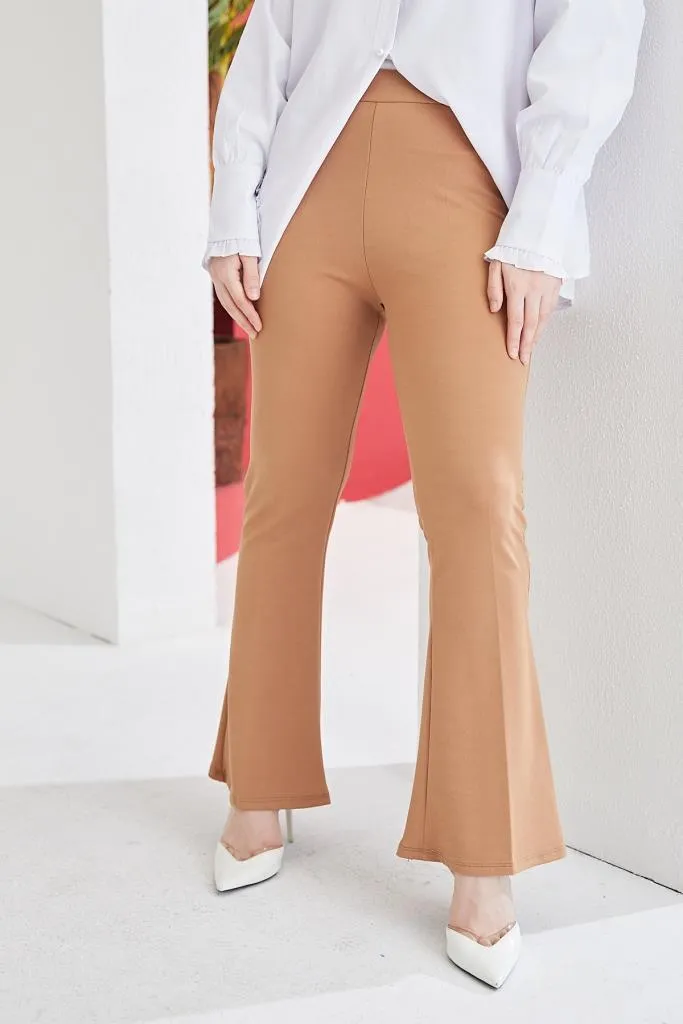 BNG Women Spanish Flare Fabric Pants Camel - Clermont