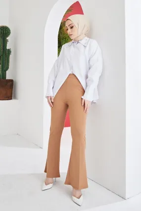 BNG Women Spanish Flare Fabric Pants Camel - Clermont