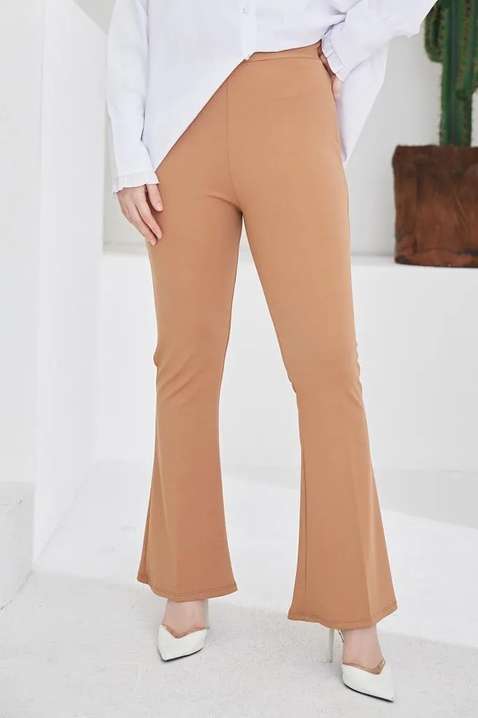 BNG Women Spanish Flare Fabric Pants Camel - Clermont