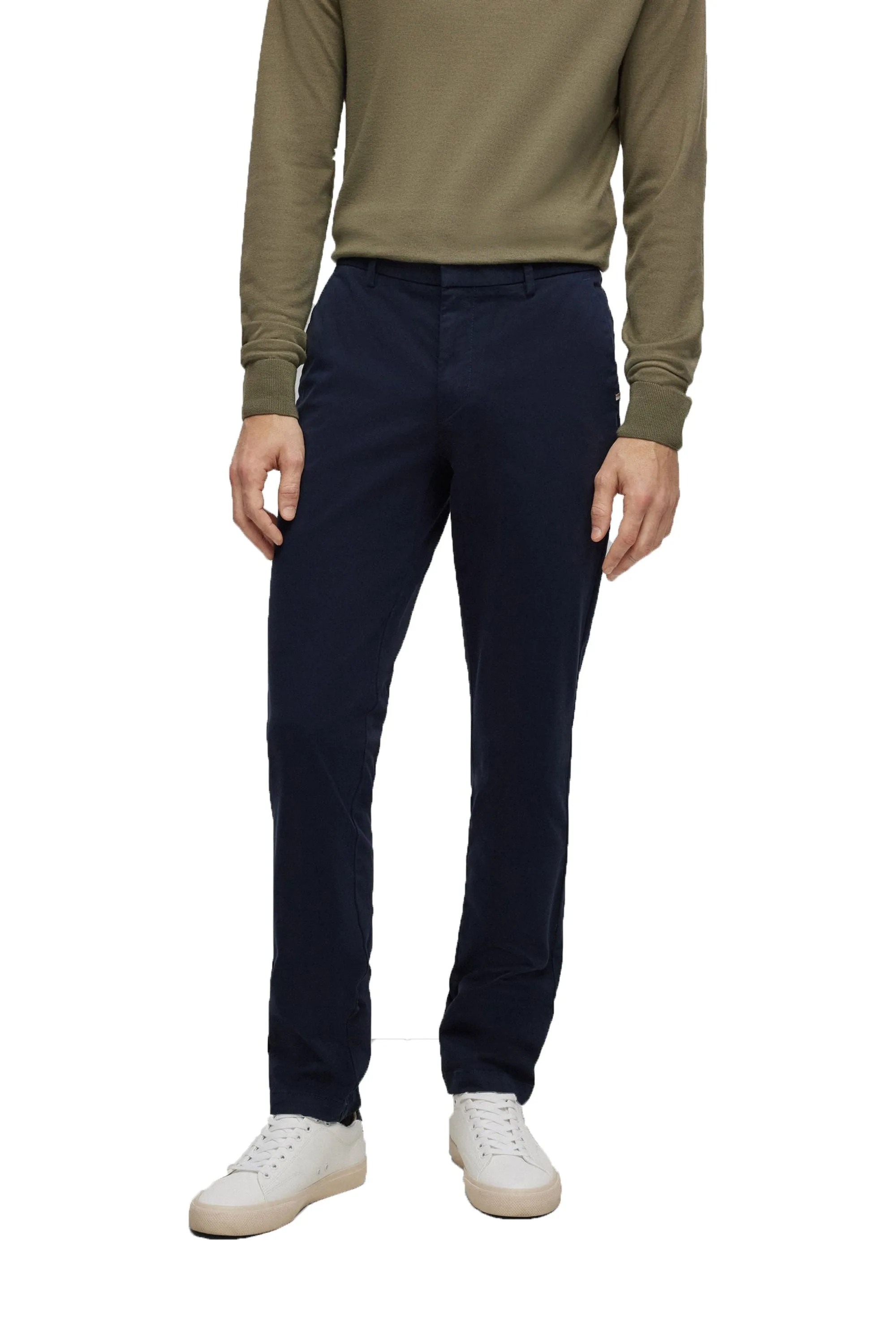 Boss Black Kaito 1 Cotton Trousers Dark Blue