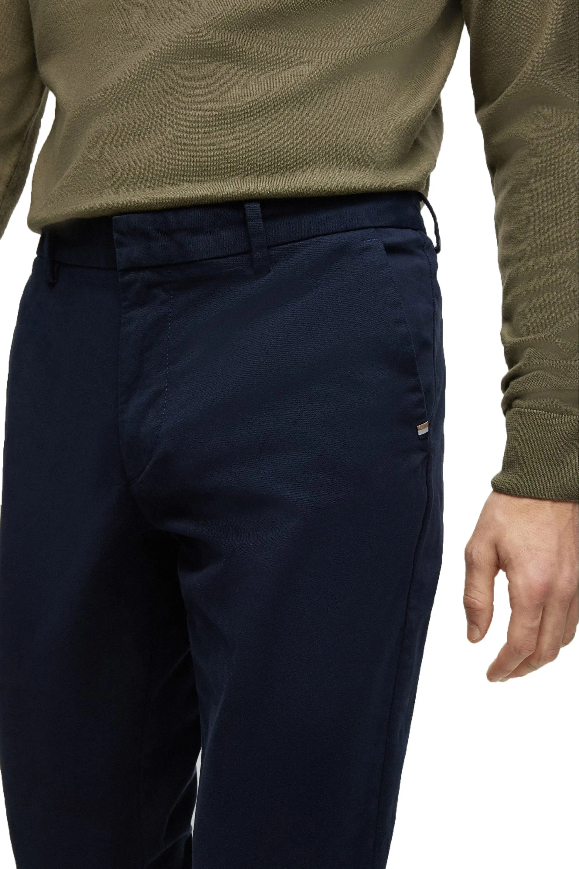 Boss Black Kaito 1 Cotton Trousers Dark Blue