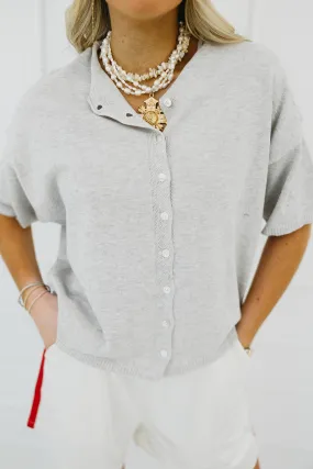 Brantley Knit Top - Heather Grey
