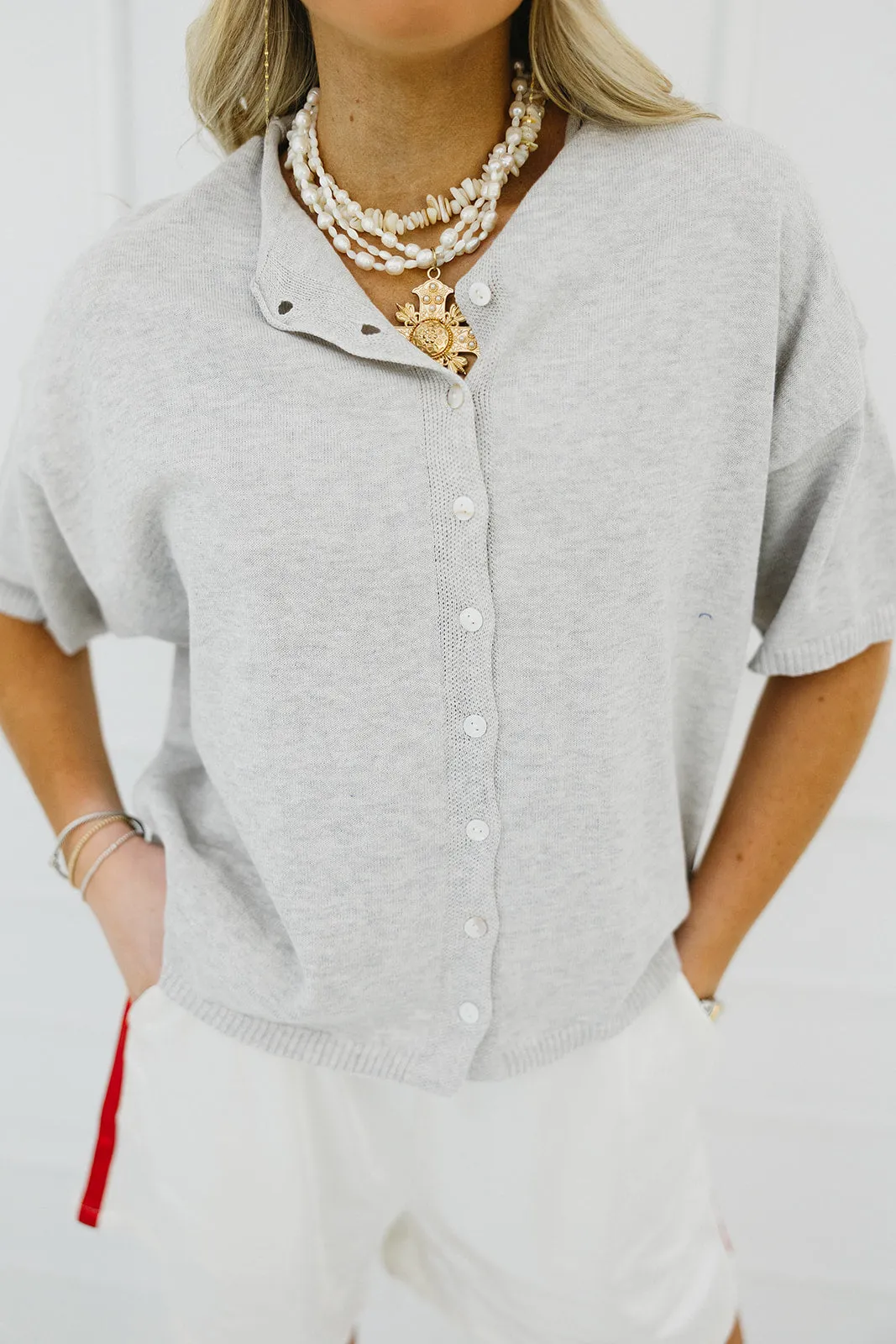 Brantley Knit Top - Heather Grey
