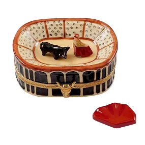 Bullfighting Arena with Removable Red Cape Limoges Porcelain Box