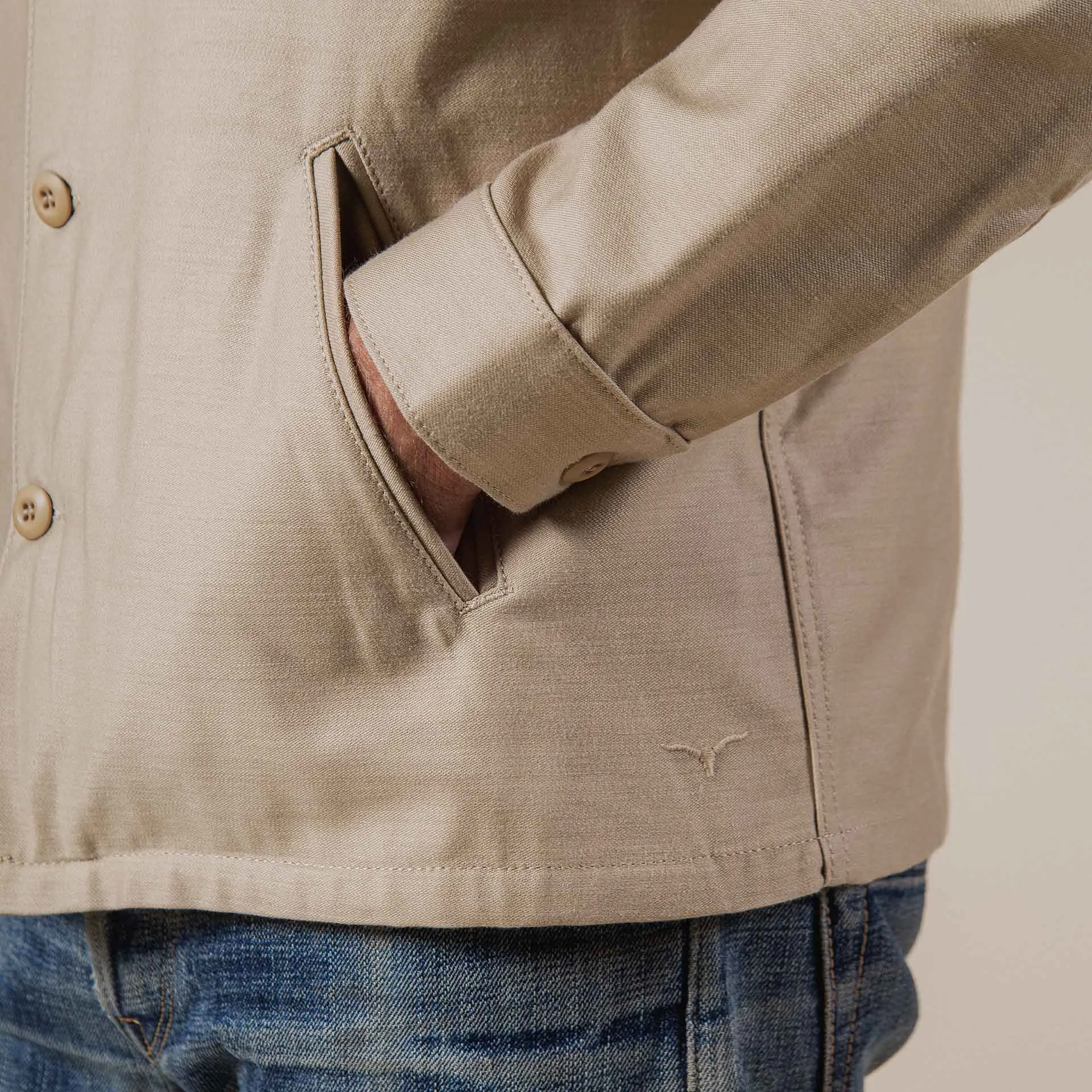 BWS-03 MILITARY OVERSHIRT 10 oz. sand military twill