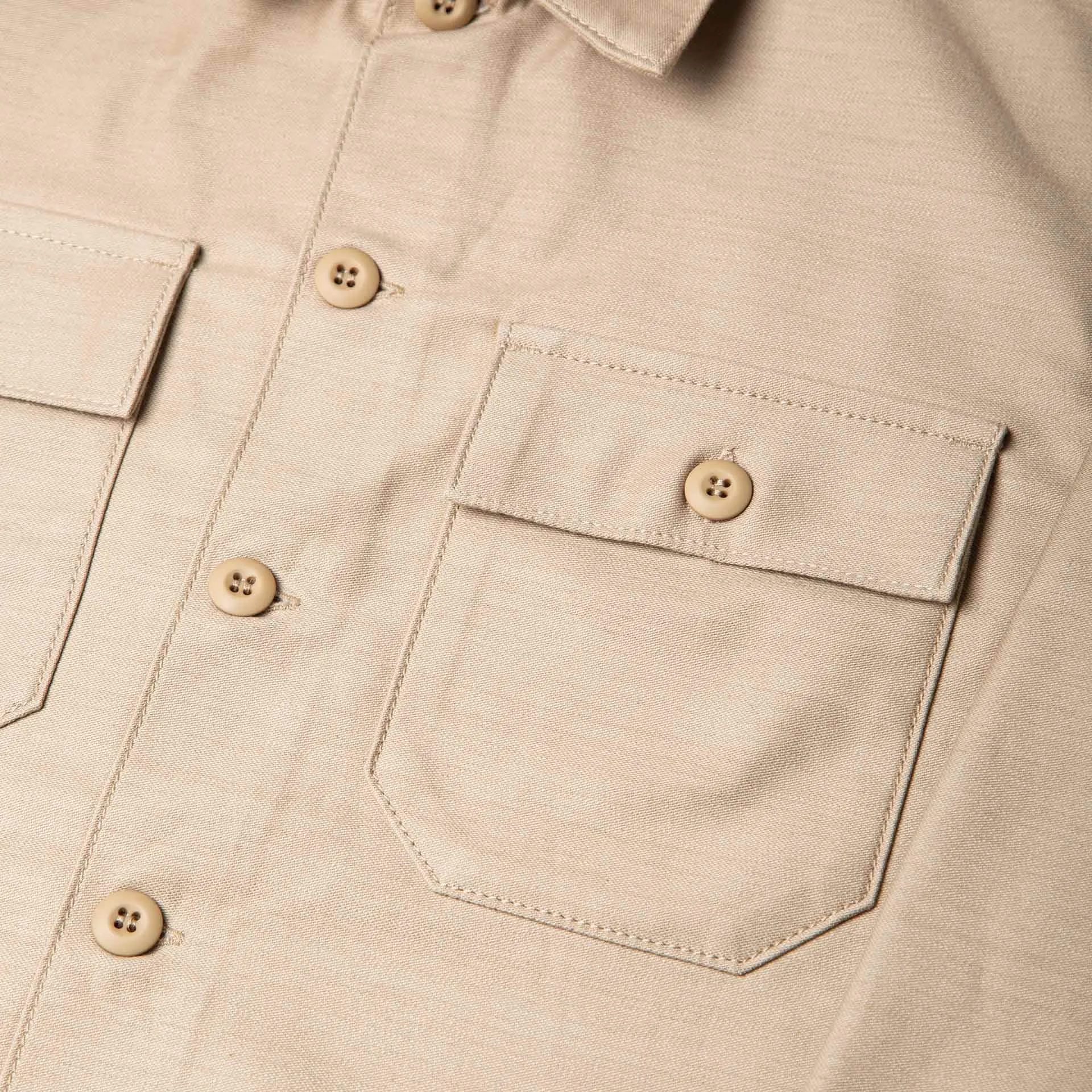 BWS-03 MILITARY OVERSHIRT 10 oz. sand military twill