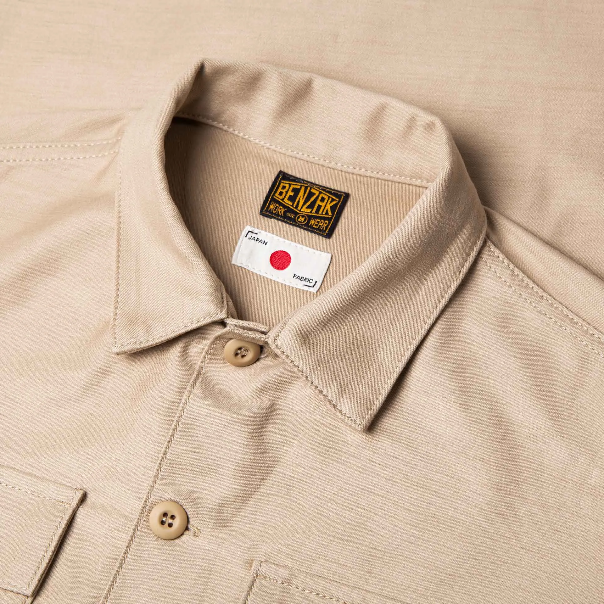BWS-03 MILITARY OVERSHIRT 10 oz. sand military twill