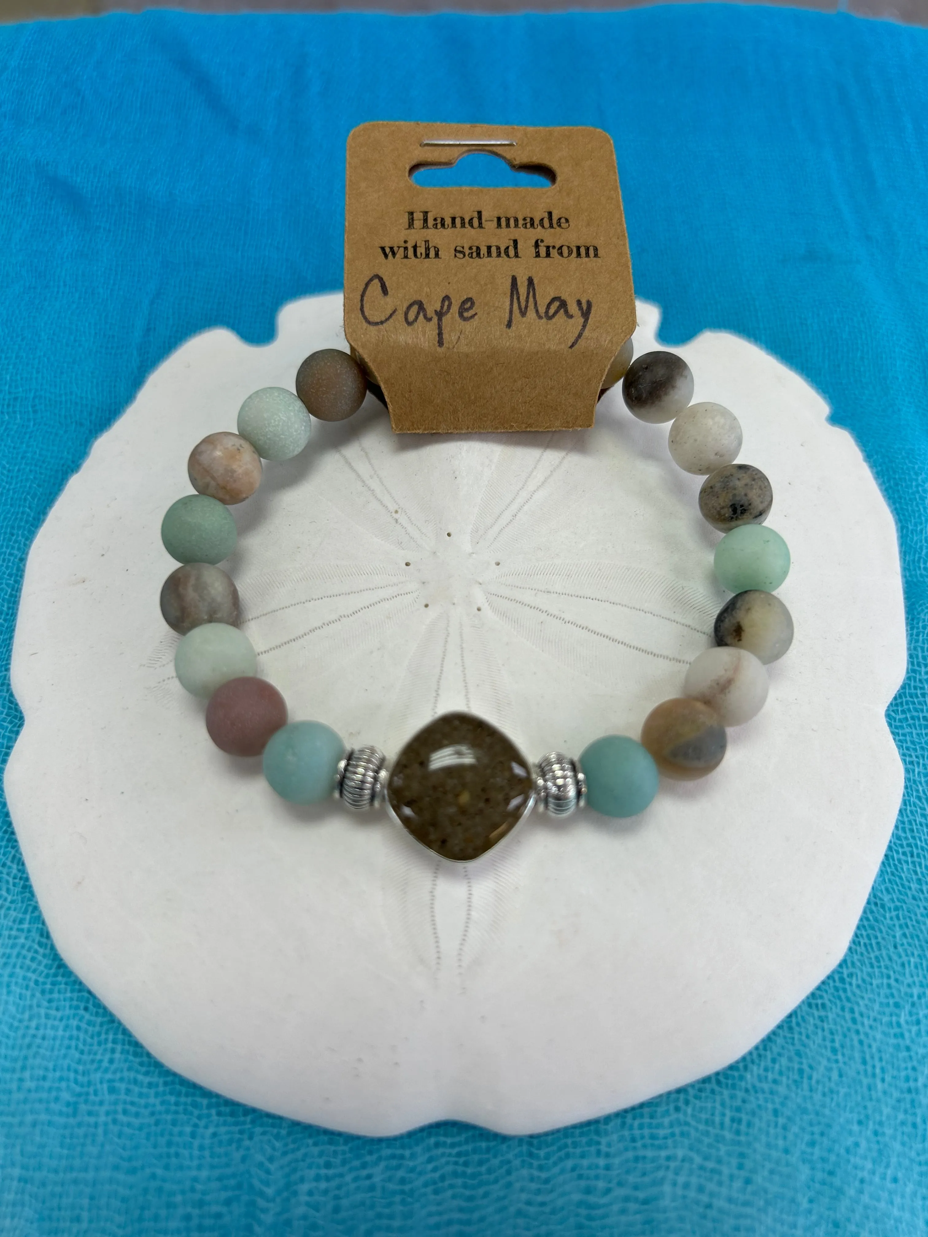 Cape May- Natural Stone Bracelet with Beach Sand from Cape May, NJ