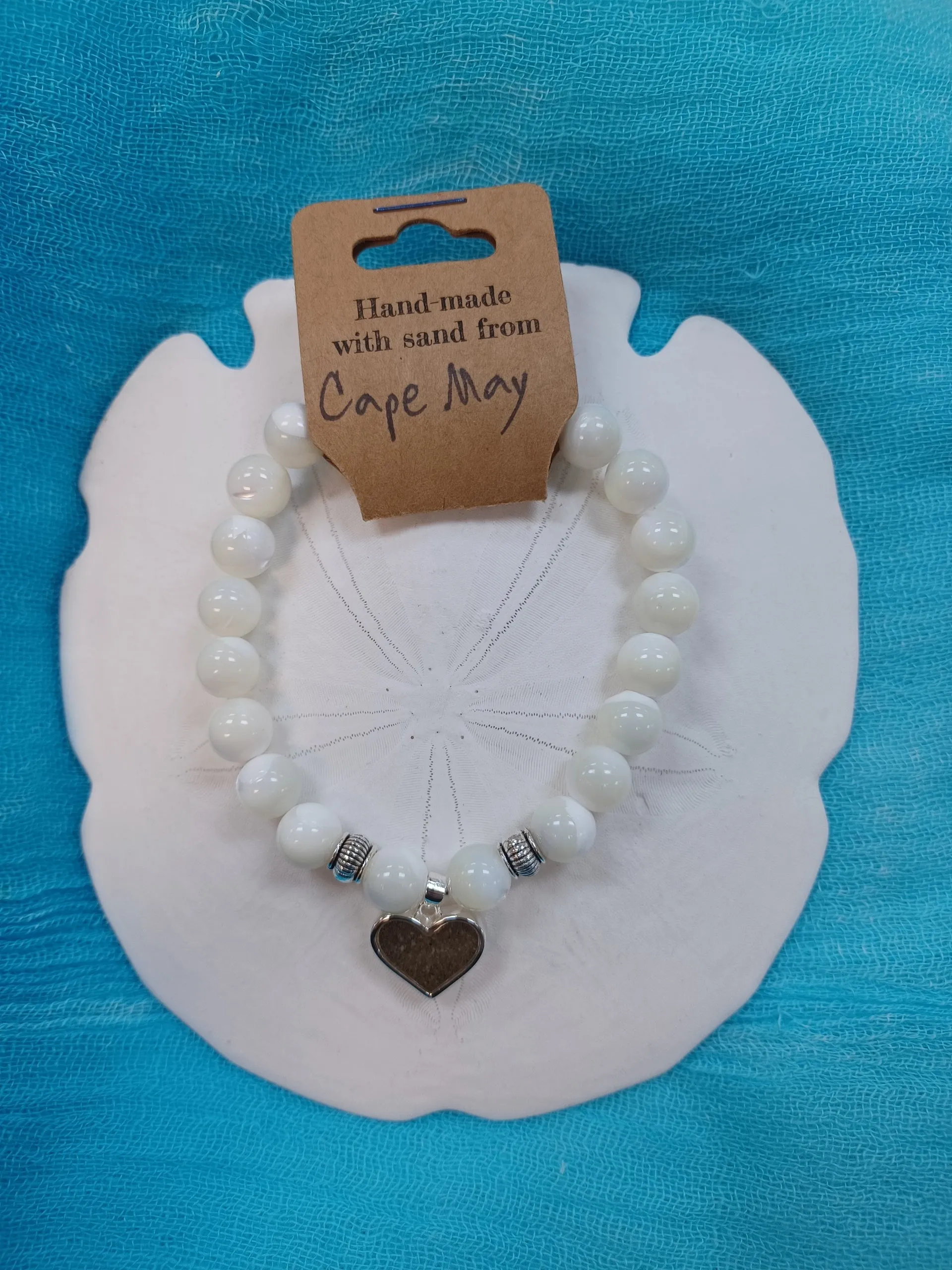 Cape May- Natural Stone Bracelet with Beach Sand from Cape May, NJ