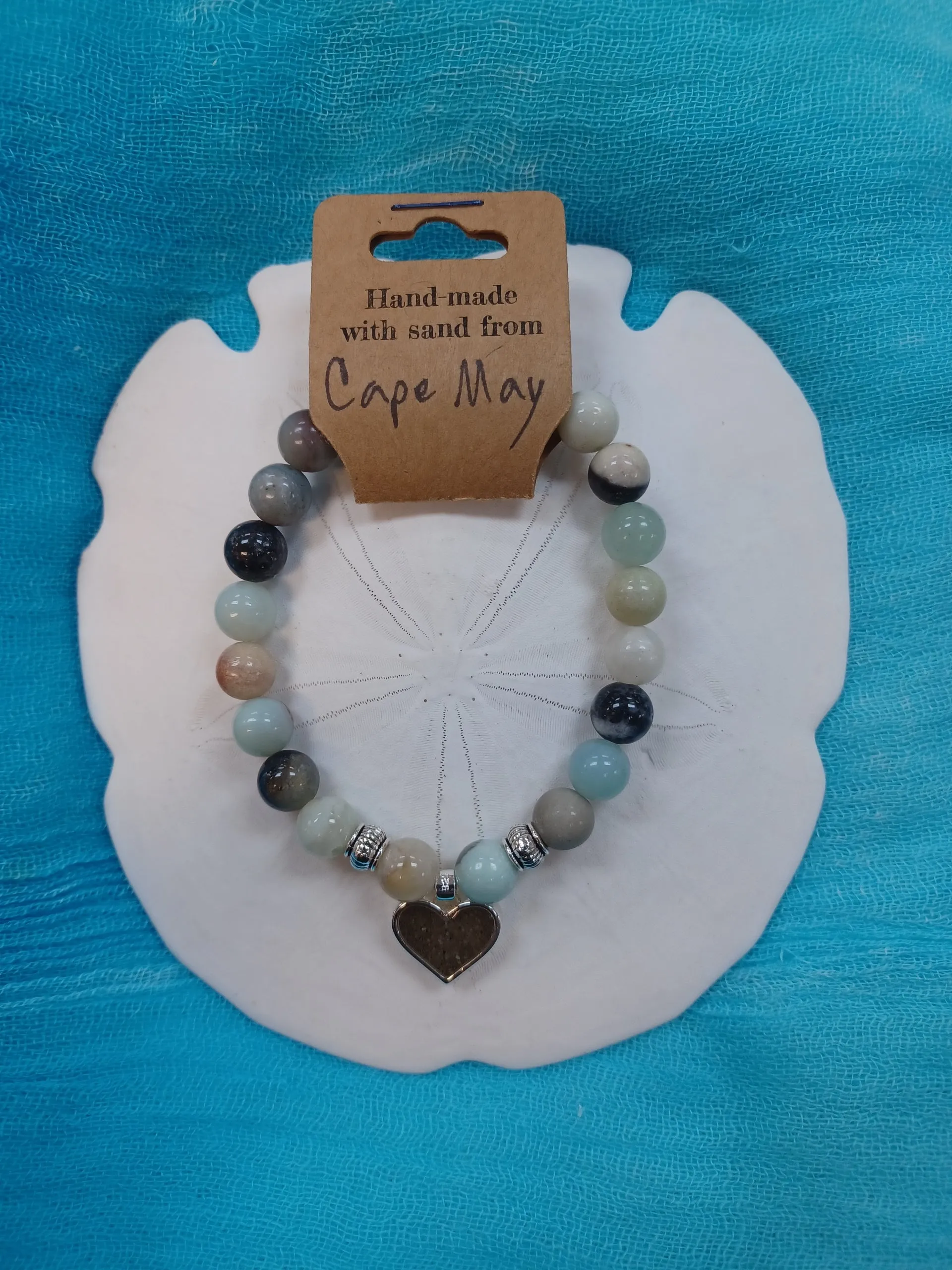 Cape May- Natural Stone Bracelet with Beach Sand from Cape May, NJ