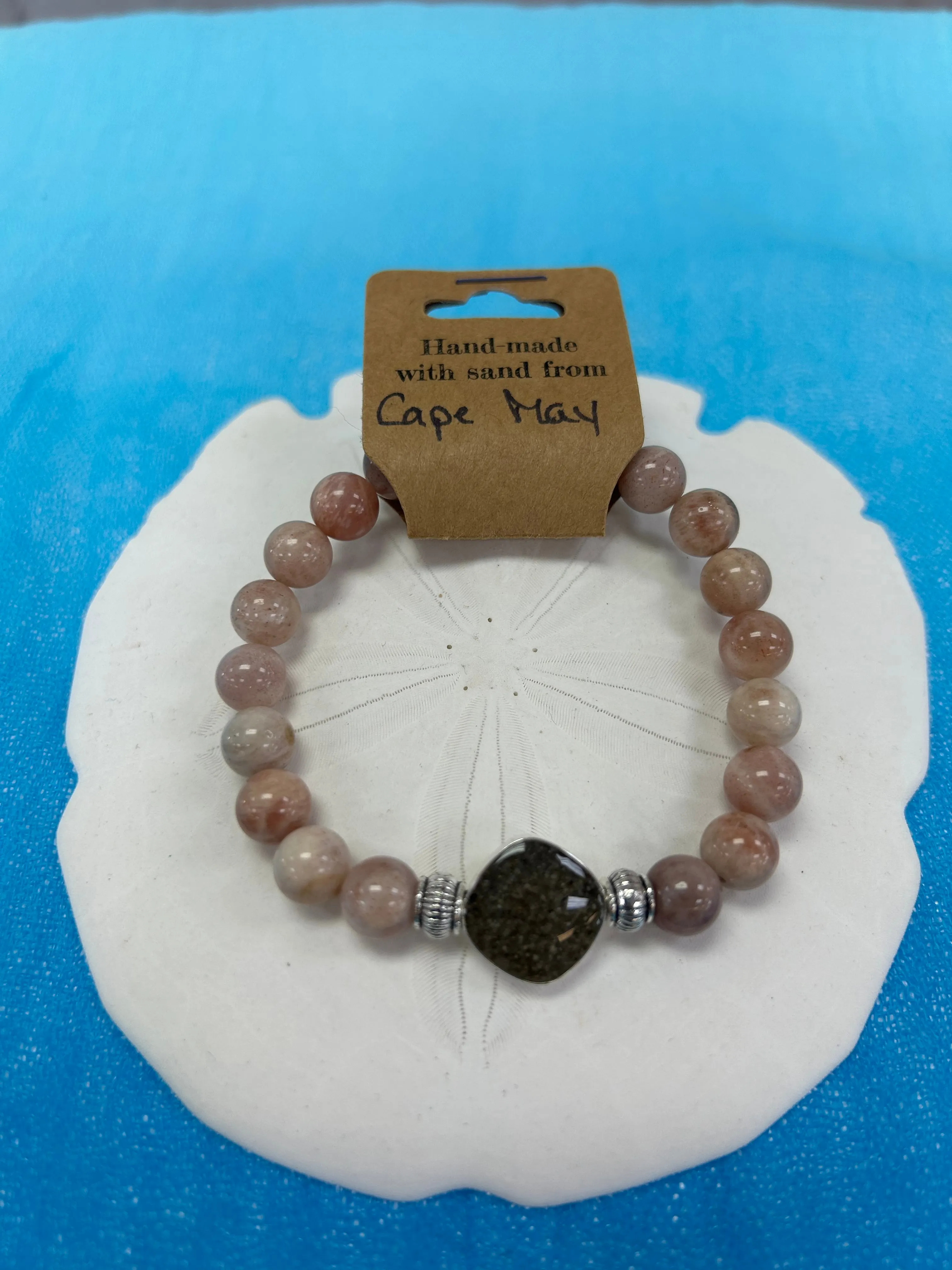 Cape May- Natural Stone Bracelet with Beach Sand from Cape May, NJ