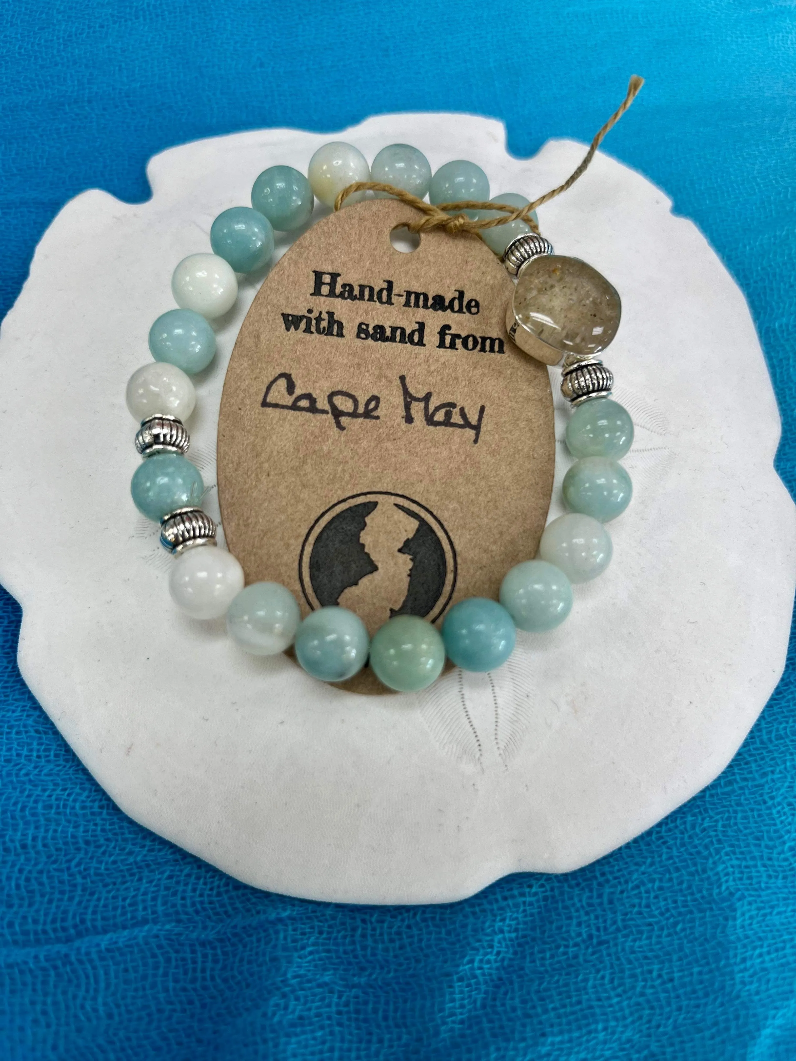 Cape May- Natural Stone Bracelet with Beach Sand from Cape May, NJ