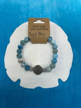 Cape May- Natural Stone Bracelet with Beach Sand from Cape May, NJ