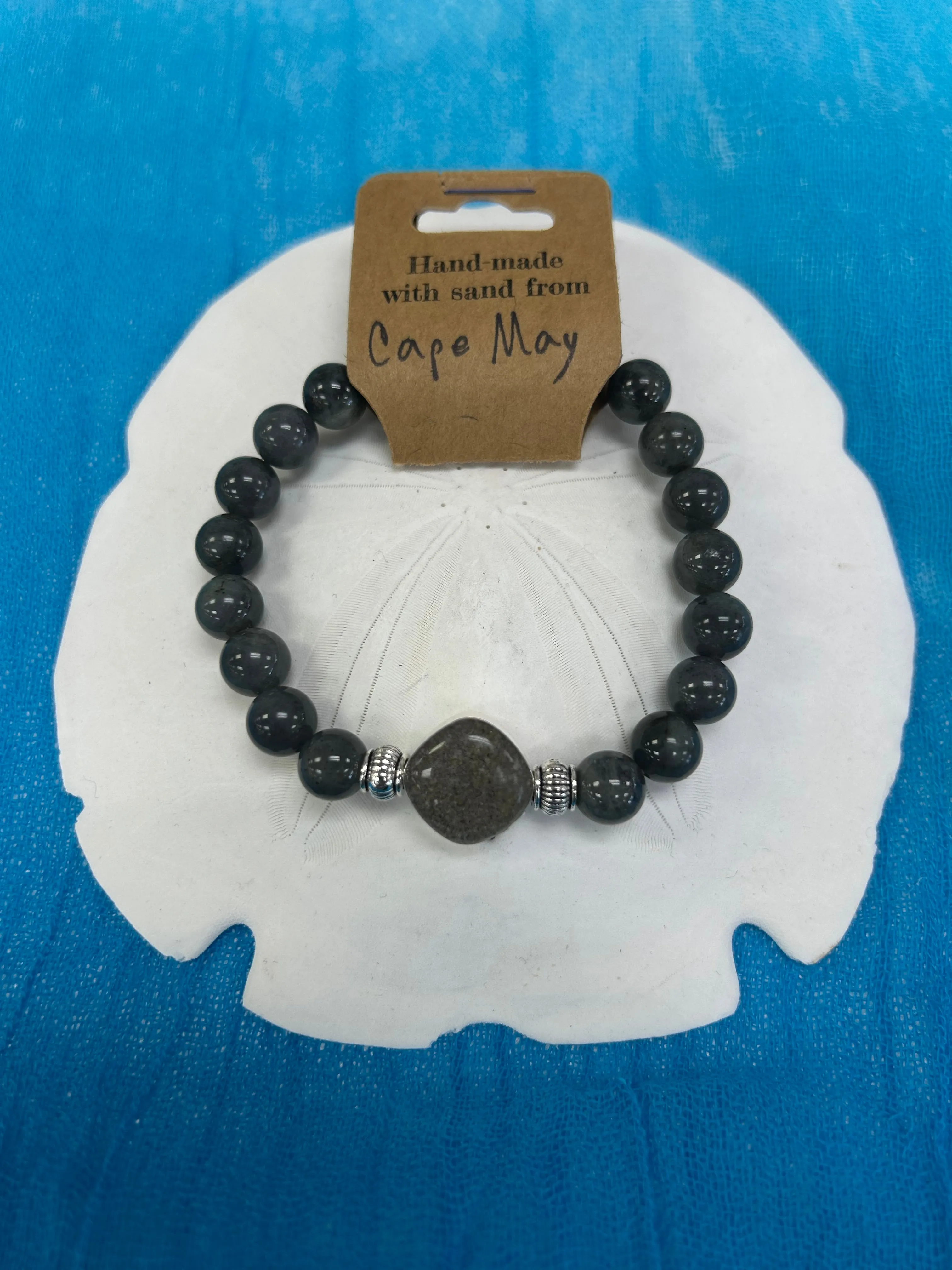 Cape May- Natural Stone Bracelet with Beach Sand from Cape May, NJ