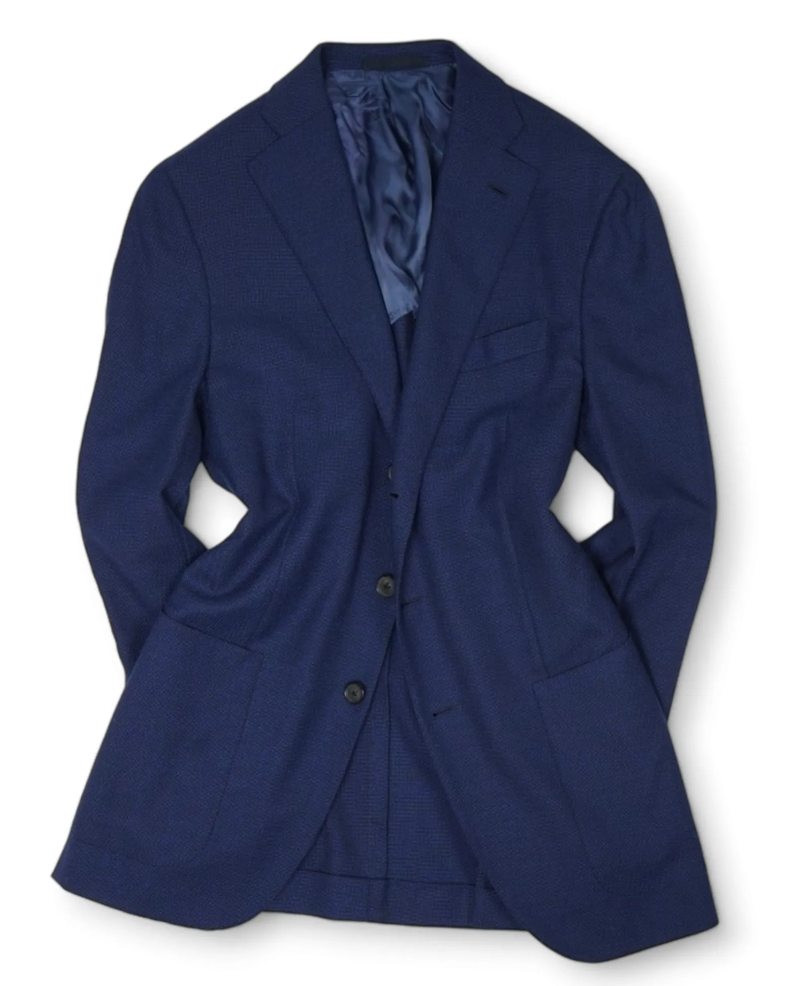 Caruso for Gabucci - Midnight Blue Hopsack Wool Sports Jacket 48