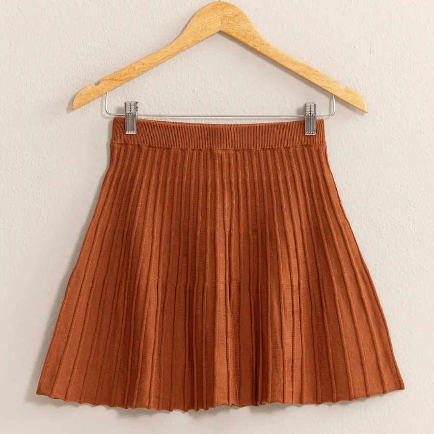 Charming Knits Pleated Flare Mini Skirt - FINAL SALE