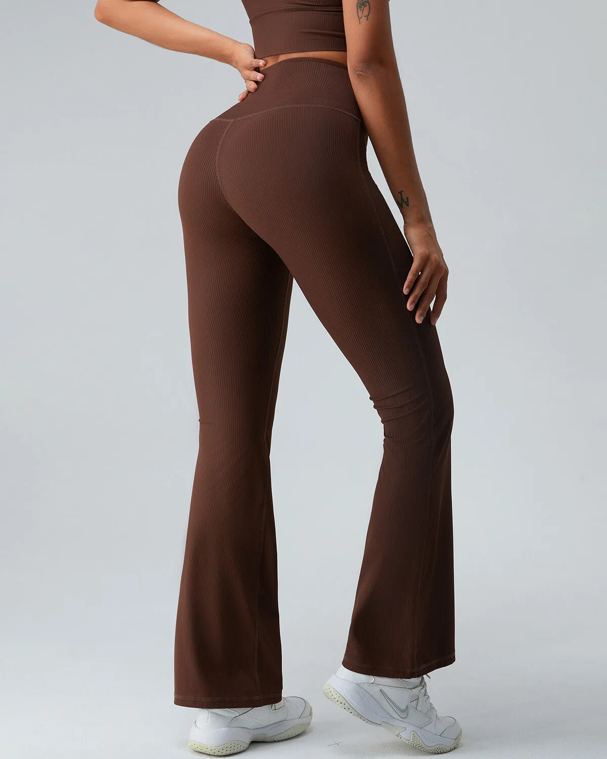 Christina Flare Leggings - Brown