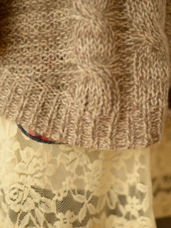 Clearance - fall cable cape cardigan