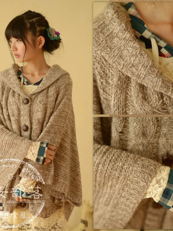 Clearance - fall cable cape cardigan