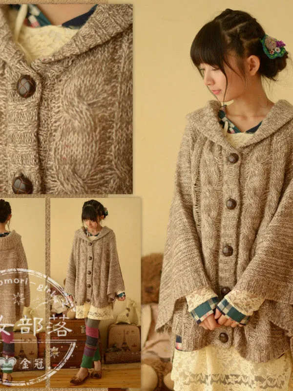 Clearance - fall cable cape cardigan