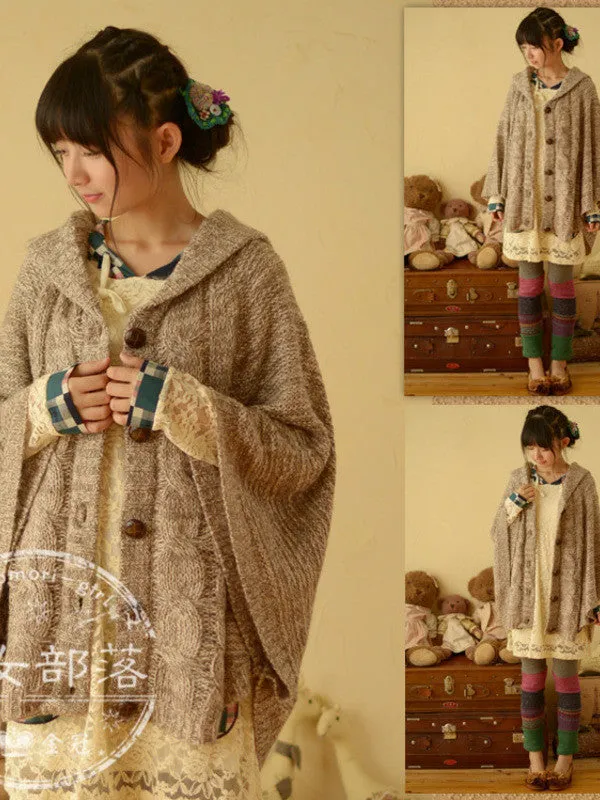 Clearance - fall cable cape cardigan